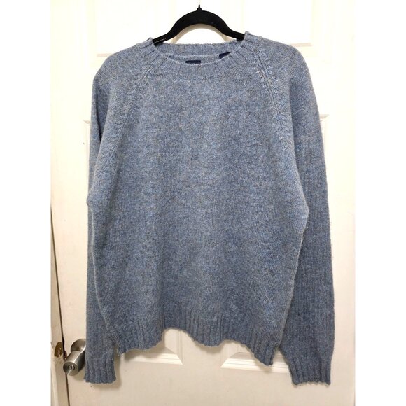 Gap Men Light Blue 100% Wool Blend Crewneck Sweater Size L - Picture 2 of 8